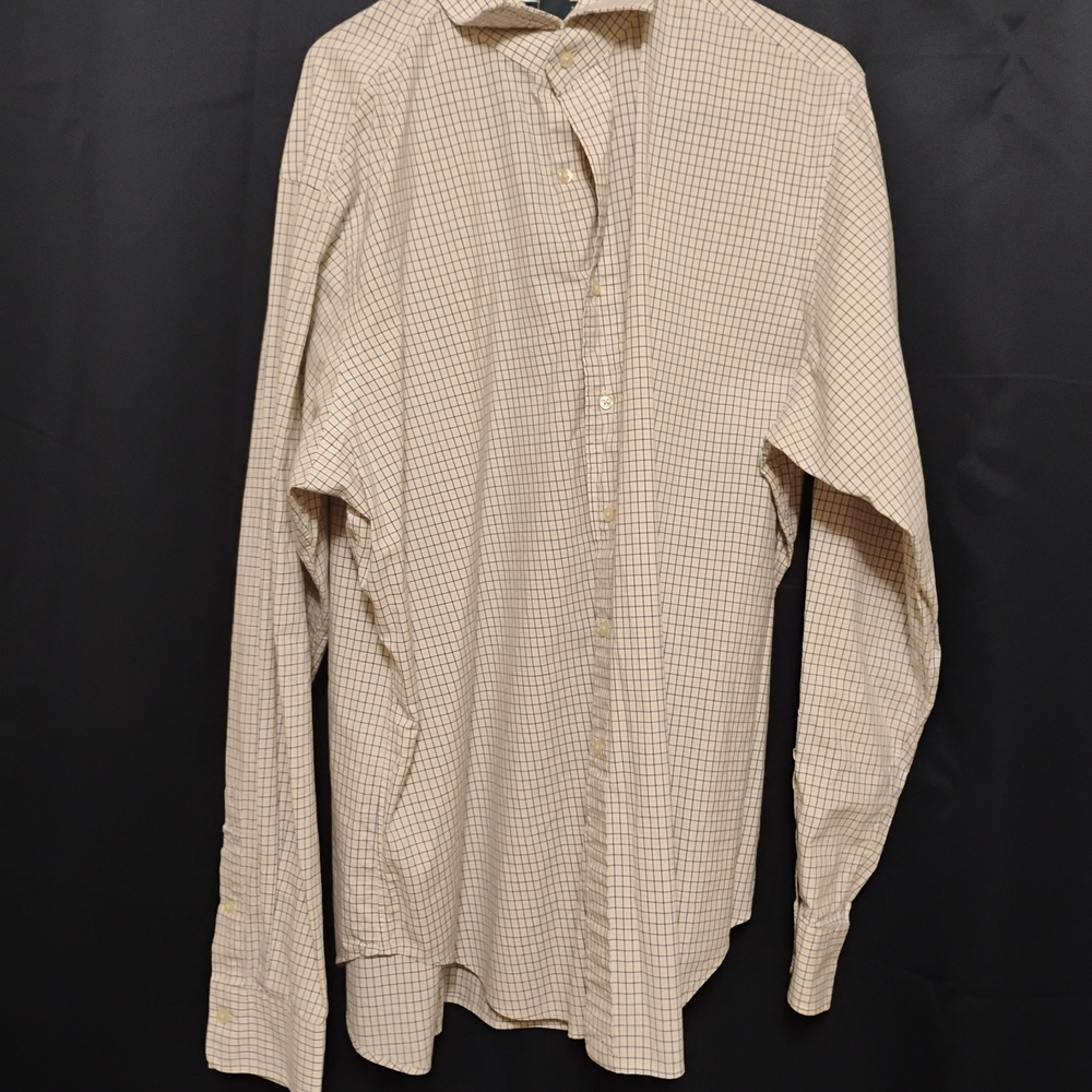 Ralph Lauren Men's Tan Checkered Button Down Shirt